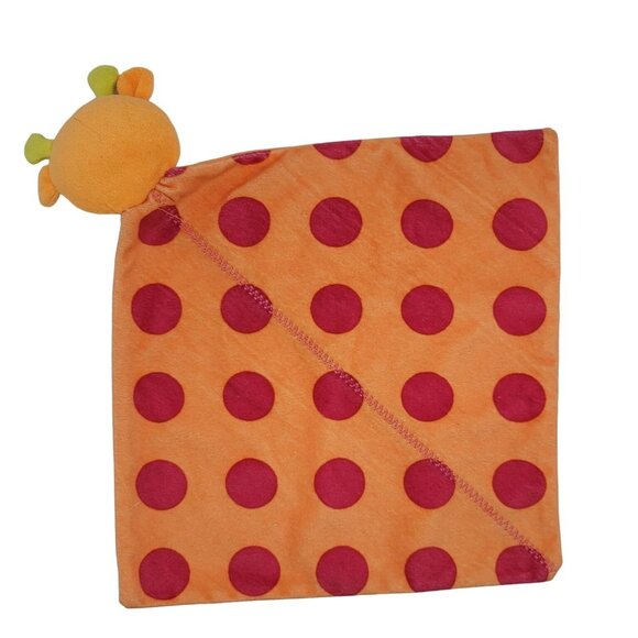 Carter's Giraffe Lovey Plush Orange 12" Square Pink Dots Sleeping Smiling 2010 - Picture 6 of 8